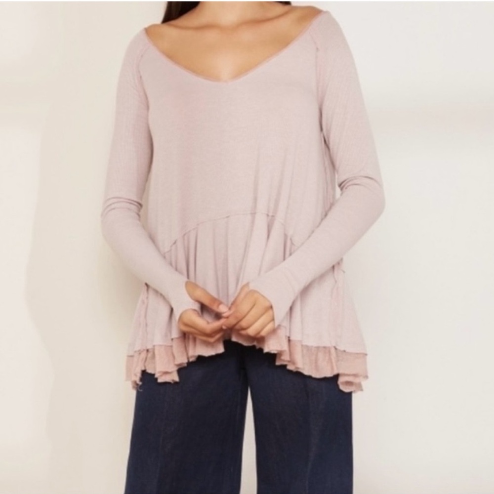 We the free by Free people bundle “tangerine” tee and babydoll tank